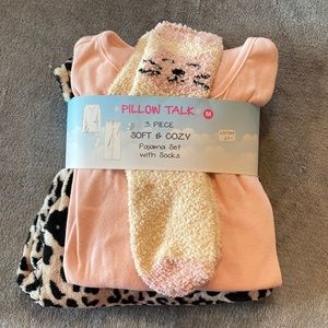 3 piece soft & cozy pajama set with socks